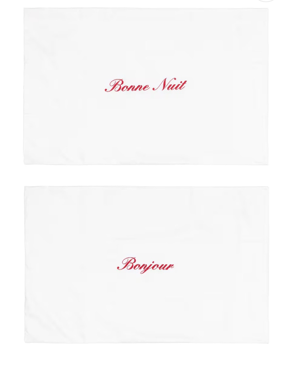 Abbode Bonjour & Bonne Nuit Pillowcase Set